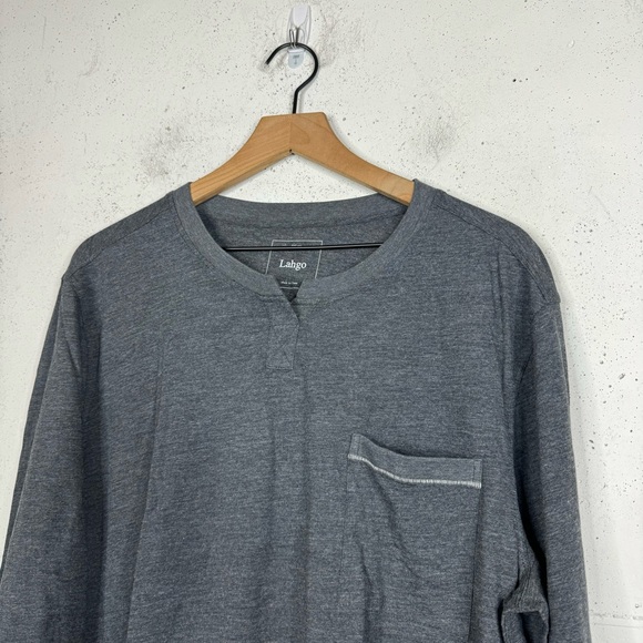 Lahgo Henley Long Sleeve Gray Shirt Size XXL - Picture 3 of 9